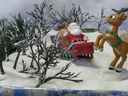 Santa and Reindeer diorama